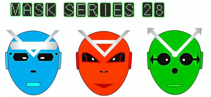 マスク シリーズ28 お面,かぶりもの,仮面,夏,祭り,夜店,マスク,秋,キャラクター,ワンポイントのイラスト素材