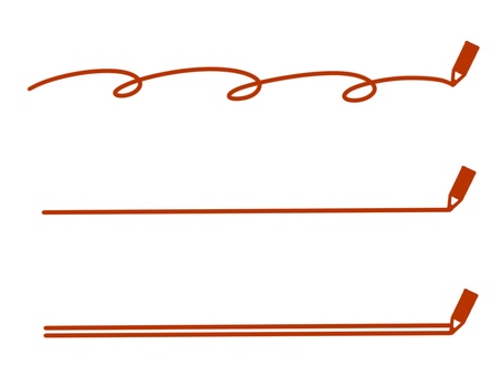 鉛筆で書いたアンダーラインセット～赤～ アンダーライン,二重線,ぐるぐる,下線,装飾,見出し,ライン,タイトル,傍線,強調のイラスト素材