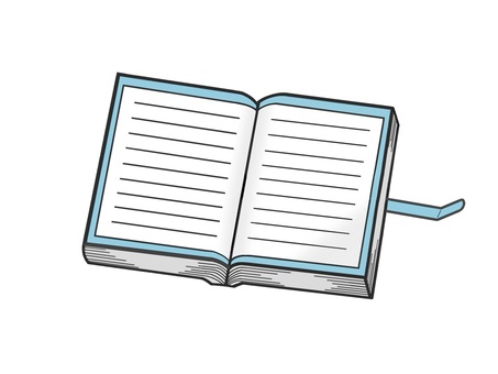 予定を書きこむダイアリー(日記帳) 日記,ダイアリー,手帳,メモ,記録,文房具,文具,道具,スケジュール,メモ帳のイラスト素材