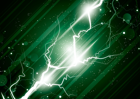 激しい緑色の稲妻の背景素材 雷,稲妻,電流,エネルギー,光,パーティクル,ライン,緑色,背景のイラスト素材
