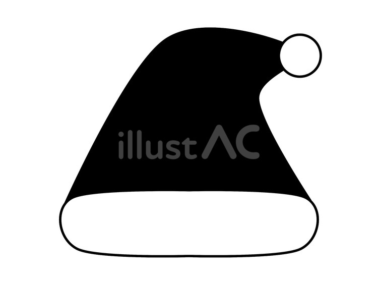 黒いサンタ帽子 クリスマス,サンタ帽子,黒のイラスト素材