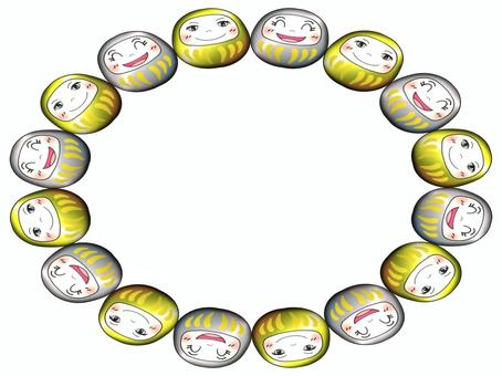 金と銀のダルマのフレ−ム