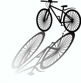 自転車影 自転車,二輪,サイクル,クロスバイク,スポーツタイプ,駐輪,シルエット,影のイラスト素材
