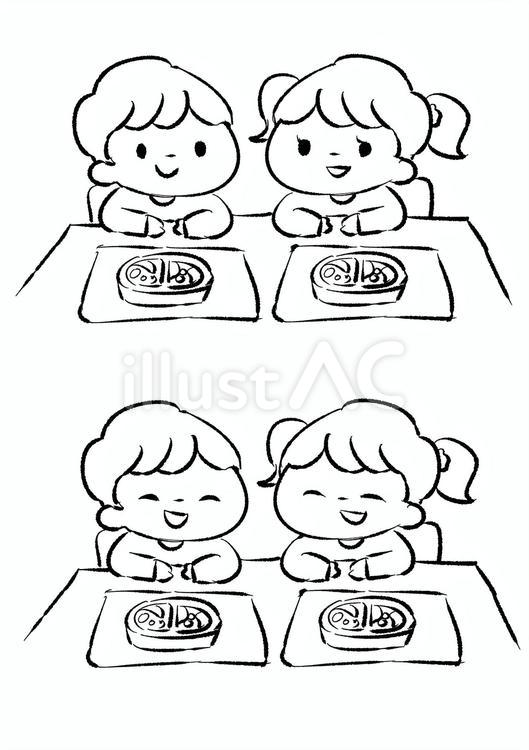 給食 給食,お弁当,子どものイラスト素材