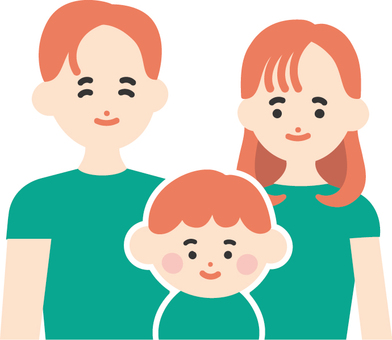 男の子の家族 男の子,少年,男子,母親,父親,家族,３人,核家族,ママ,パパのイラスト素材