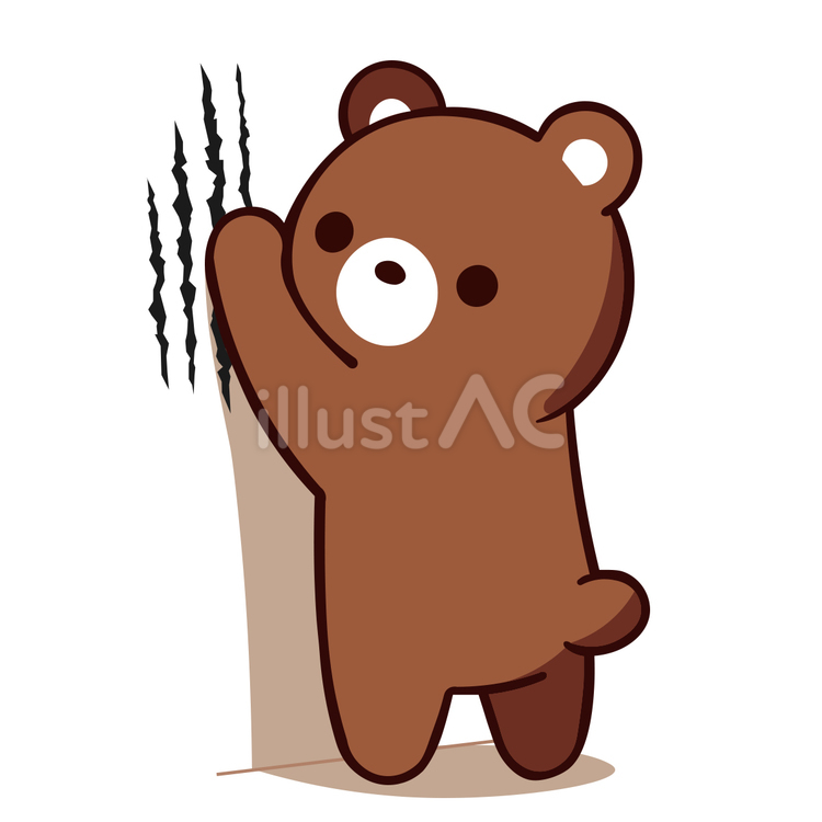 かわいい　くまちゃん　爪磨き 熊,爪磨き,かわいいのイラスト素材