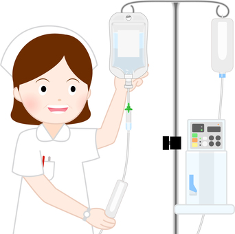 A nurse preparing an infusion, , JPG, PNG and AI