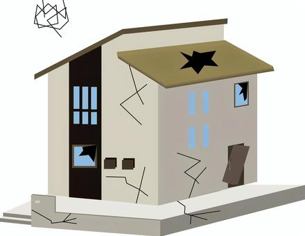 空き家　　 空き家,古い,劣化,ヒビ,住宅,一軒家,外観,屋根,窓,モダンのイラスト素材