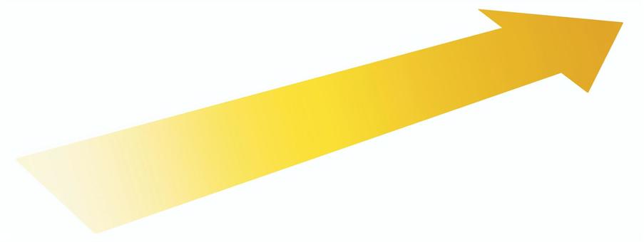 まっすぐ直線の右向きの黄色い矢印 矢印,グラデーション,金色,黄色,右向き,アイコン,進行,資料,チラシ,広告のイラスト素材