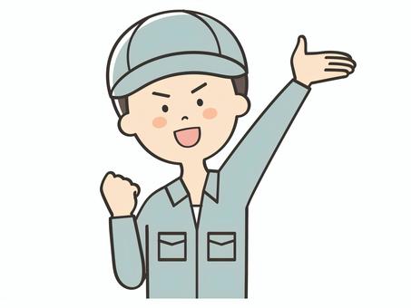 元気いっぱいな男性作業員 元気いっぱいな男性作業員 やる気,頑張る,元気,向上心,ファイト,努力,挑戦,呼ぶ,声かけ,集客のイラスト素材