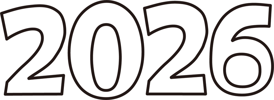 2026年　黒　縁取り