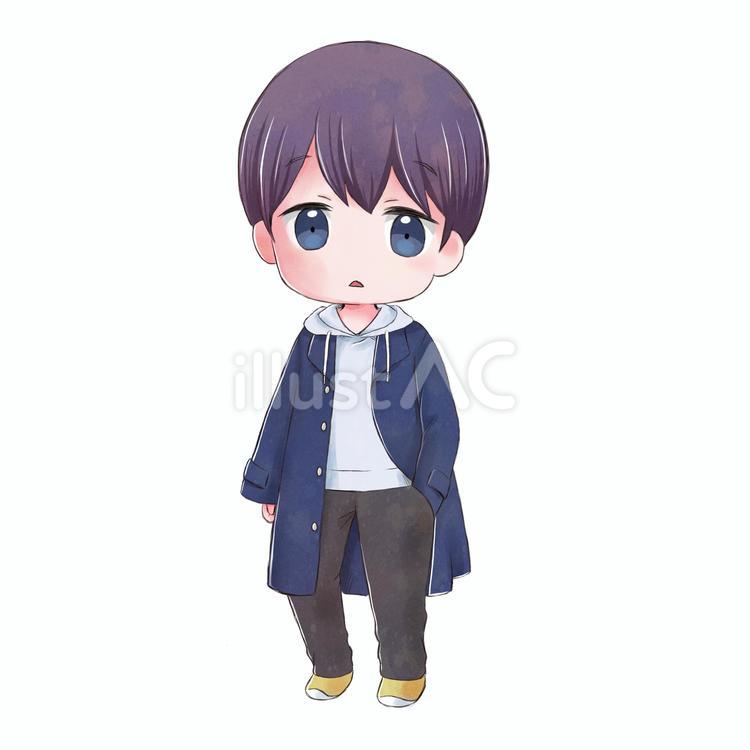 パーカーを着た男の子 男の子,男性,キャラクターのイラスト素材