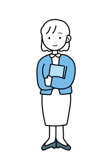 シンプル事務員(b) シンプル事務員(b) シンプル,事務員,人,女,ボブヘア,カーディガン,仕事,働く,資料,制服のイラスト素材