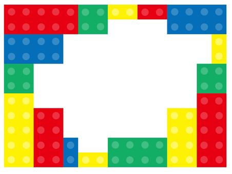 ビビットカラーのおもちゃブロックフレーム ブロック,ビビットカラー,フレーム,背景,おもちゃ,素材のイラスト素材