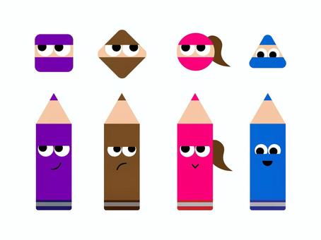 色えんぴつ(忍者) 色えんぴつ(忍者) 文房具,色えんぴつ,忍者,擬態,変身のイラスト素材