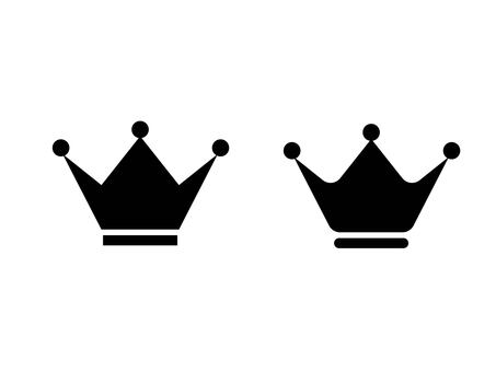 王冠＿アイコン 王冠,クラウン,ティアラ,キラキラ,髪飾り,白,黒,モノクロ,バリエーション,アイコンのイラスト素材