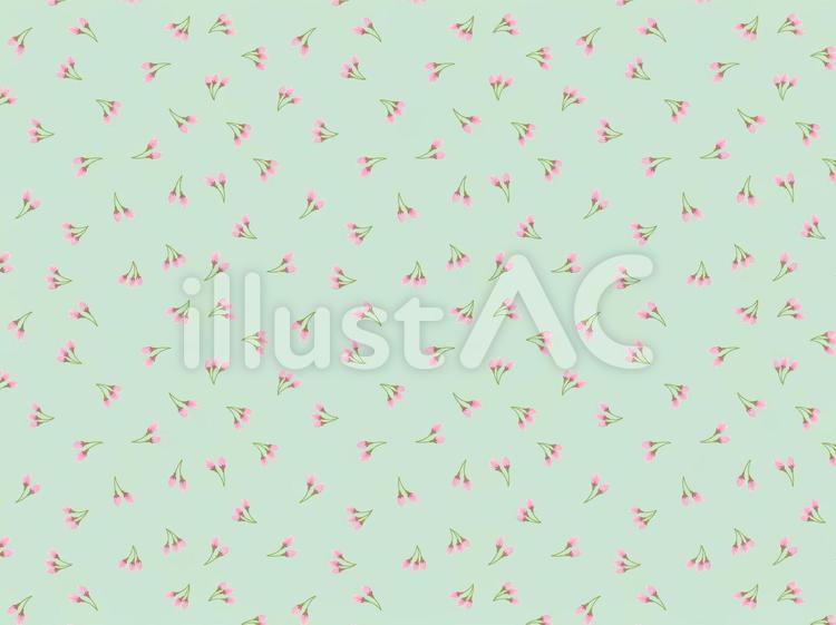桜のつぼみ模様（グリーン背景） 桜,蕾,花のイラスト素材