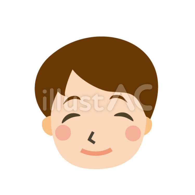 表情-微笑む 顔,表情,男の子のイラスト素材