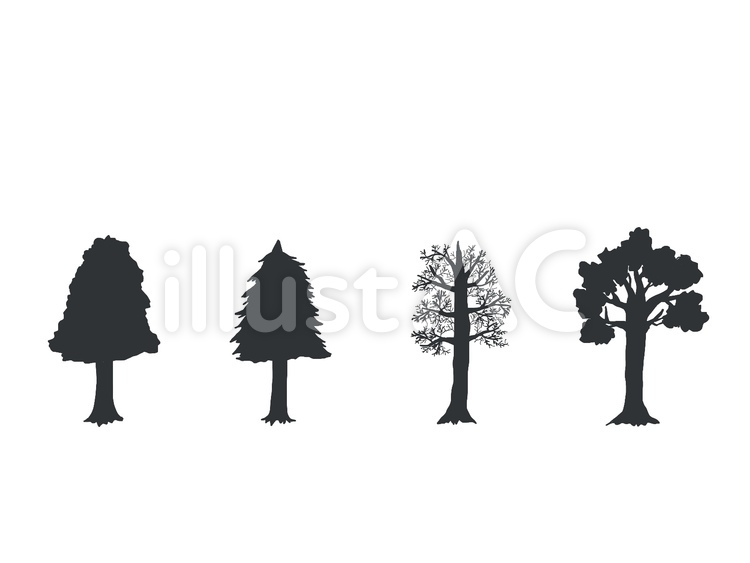 木のシルエットイラスト No 無料イラストなら イラストac