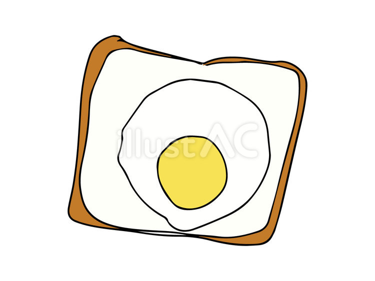 エッグトースト トースト,目玉焼き,卵のイラスト素材
