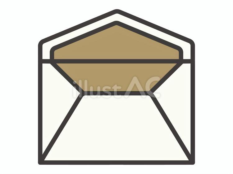 シンプルな封筒(開封)01 封筒,手紙,開封のイラスト素材