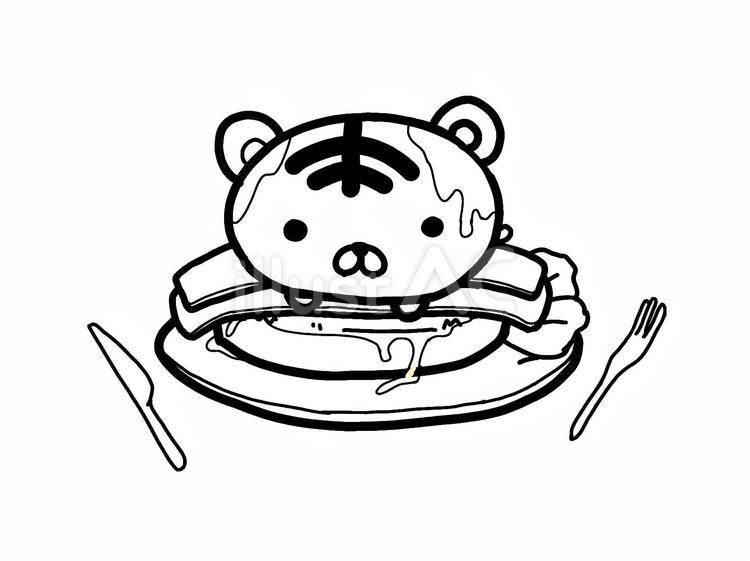とっらベネディクトぬりえ まるい,ゆるい,かわいいのイラスト素材