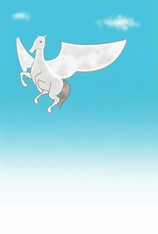 2026_年賀状04 馬,午,天馬,白馬,翼,飛翔,飛躍,はばたく,進む,元気のイラスト素材