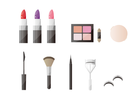 Illustration, cosmetics, lipstick, eye shadow, 