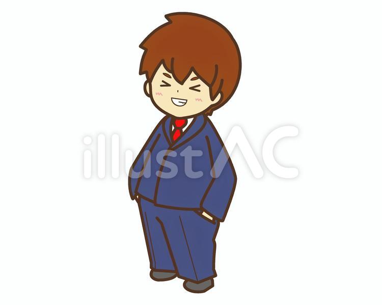めっちゃ笑顔なスーツ姿の男の子 スーツ,男子,笑顔のイラスト素材
