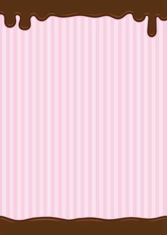 チョコレートとストライプ柄の背景素材08 チョコレートとストライプ柄の背景素材08 バレンタイン,背景,フレーム,チョコレート,チョコ,バレンタインデー,溶けた,パターン,手描き,おしゃれのイラスト素材