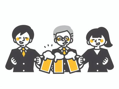 会社の楽しい飲み会 人,付き合い,忘年会,ビール,打ち上げ,飲み会,歓迎会,新年会,居酒屋,上司のイラスト素材