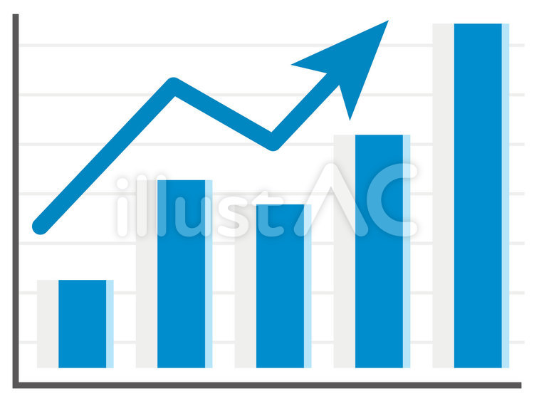 上昇グラフ 矢印,成長,成功のイラスト素材