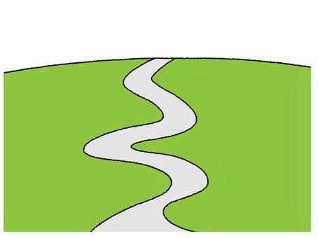 道 道,s字,地平線,pop調,手描き,挿絵,ワンポイント,素材,商用可,無料のイラスト素材