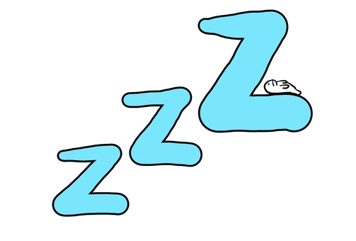 ZZZで眠るゆるキャラ 寝る,シンプル,ゆるキャラ,手書き風,白背景,ミニキャラ,ほのぼの,ポップのイラスト素材