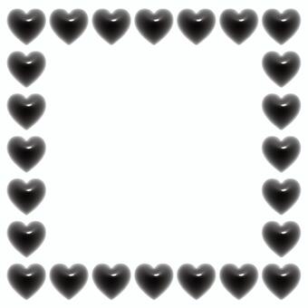 黒いハートの正方形3Dフレーム ハート,フレーム,3d,立体,パターン,正方形,マーク,可愛い,バレンタイン,フェミニンのイラスト素材