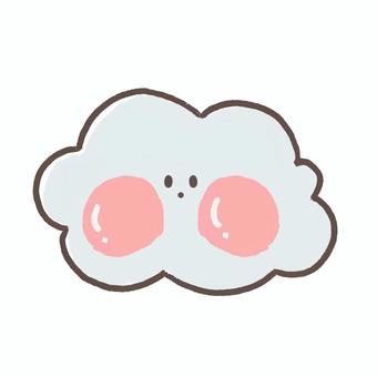 ゆるかわ雲マーク くもり,雲,天気,天気アイコン,天気マーク,天気イラスト,天候,かわいい,ゆるかわ,アイコンのイラスト素材