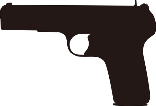 トカレフTT33シルエット黒 携帯式,拳銃,サイドウェポン,銃器,銃,トカレフ,モデルガン,ピストル,ハンドガン,おもちゃのイラスト素材