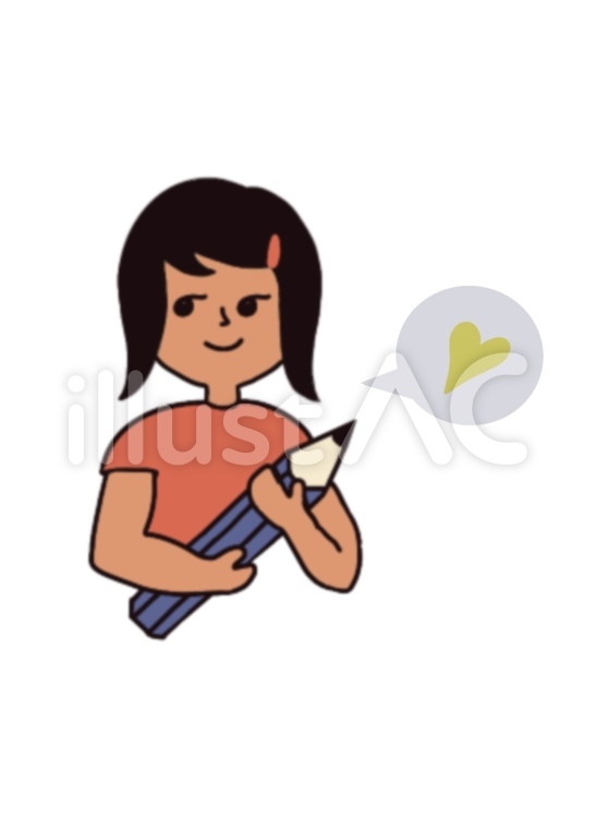 勉強　女の子 女の子,勉強,鉛筆のイラスト素材