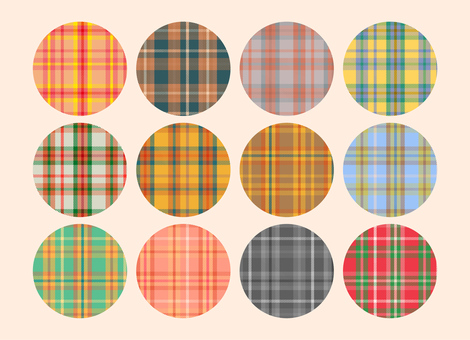タータンチェックのシームレスパターン タータンチェック,チェック,パターン,シームレス,テクスチャ,ファブリック,カラフル,丸,イラスト,素材のイラスト素材