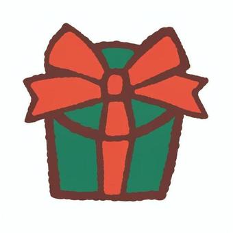プレゼント 12月25日,冬,クリスマス,箱,リボン,プレゼント,包み,四角形,赤色,緑色のイラスト素材