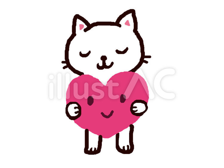 ハートを持つ猫 ハート,気持ち,心のイラスト素材