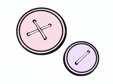 シンプルボタン ボタン,ソーイング,手描き,装飾,服,裁縫,背景透過,カラー,ピンク,紫のイラスト素材