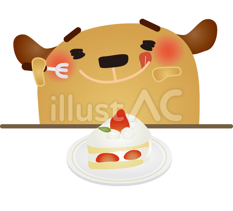 dog150 犬,ショートケーキ,苺のショートケーキのイラスト素材