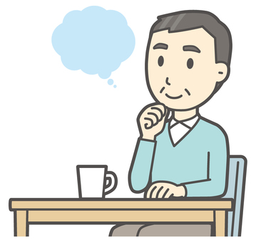 ニット中年男性-035-バスト  ニット中年男性-035-バスト 考える,おじさん,男性,中年,お父さん,パパ,シニア,ミドルエイジ,人物,かわいいのイラスト素材