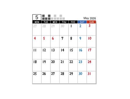 It's May on the 2026 calendar., JPG It's May on the 2026 calendar., calendar, simple, 2026, JPG