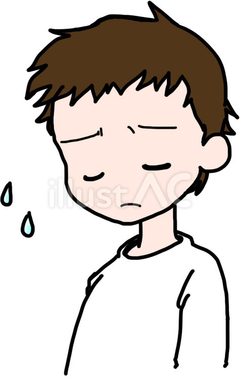 悲しい（男の子） 男の子,小学生,悲しいのイラスト素材