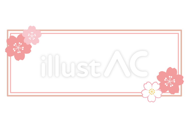 桜の花和風フレーム02/ピンク 桜,フレーム,桜の花のイラスト素材