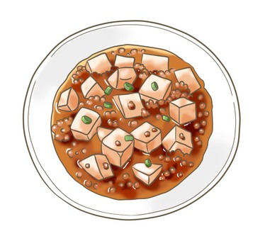 Illustration, mapo tofu, питание, боковое блюдо, 