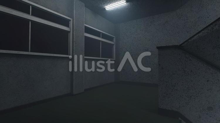 学校の階段　沈黙の踊場 階段,光,3dのイラスト素材