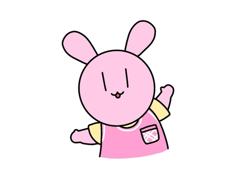 Illustration, rabbit, apron, pink, 